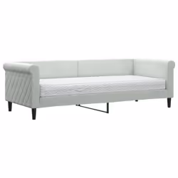 VidaXL 3197740, lit sofa, Gris, mousse, Métal, Polyester, Bois, 2290 mm, 900 mm