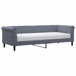 VidaXL 3197741, lit sofa, Gris, mousse, Métal, Polyester, Bois, 2290 mm, 900 mm
