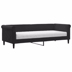 VidaXL 3197744, lit sofa, Noir, mousse, Métal, Polyester, Bois, 2290 mm, 900 mm