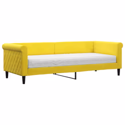 VidaXL 3197745, lit sofa, Jaune, mousse, Métal, Polyester, Bois, 2290 mm, 900 mm