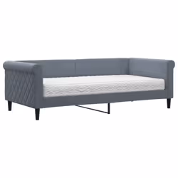 VidaXL 3197748, lit sofa, Gris, mousse, Métal, Polyester, Bois, 2290 mm, 1000 mm