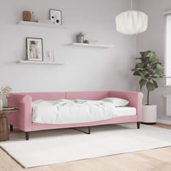 Vidaxl Lit De Jour Avec Matelas Rose 90x200 Cm Velours