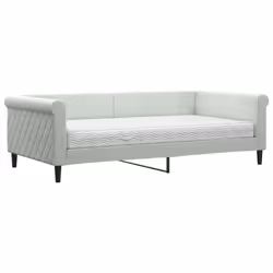 VidaXL 3197754, lit sofa, Gris, mousse, Métal, Polyester, Bois, 2290 mm, 1100 mm