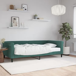 Lit De Jour Avec Matelas Vert Foncé 100x200 Cm Velours Vidaxl