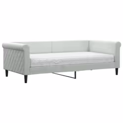 VidaXL 3197760, lit sofa, Gris, mousse, Métal, Polyester, Bois, 2190 mm, 1000 mm