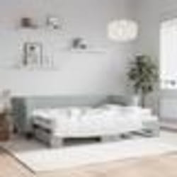 vidaXL Lit de jour avec gigogne sans matelas gris clair 80x200 cm - 180 x 200 cm