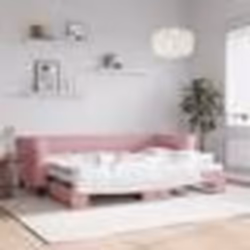 vidaXL Lit de jour avec gigogne sans matelas rose 80x200 cm - 80 x 200 cm