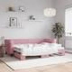 vidaXL Lit de jour avec gigogne sans matelas rose 80x200 cm - 80 x 200 cm