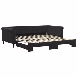 VidaXL 3197768, lit sofa, Noir, mousse, Métal, Polyester, Bois, 2290 mm, 900 mm