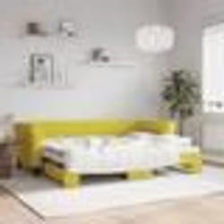 vidaXL Lit de jour avec lit gigogne jaune 80x200 cm velours - 80 x 200 cm