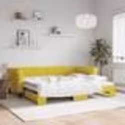 vidaXL Lit de jour avec lit gigogne jaune 90x200 cm velours - 90 x 200 cm