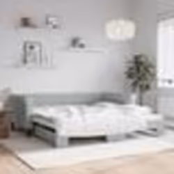 vidaXL Lit de jour avec gigogne sans matelas gris clair 100x200 cm - 100 x 200 cm