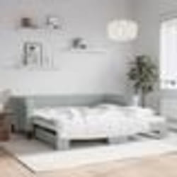 vidaXL Lit de jour avec gigogne sans matelas gris clair 100x200 cm - 100 x 200 cm