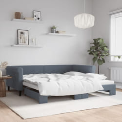 Lit De Jour Avec Gigogne Sans Matelas Gris Foncé 100x200 Cm Vidaxl