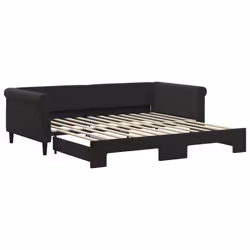 VidaXL 3197782, lit sofa, Noir, mousse, Métal, Polyester, Bois, 2290 mm, 1100 mm