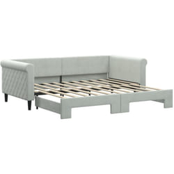 Vidaxl - Lit de jour avec lit gigogne gris clair 90x190 cm velours