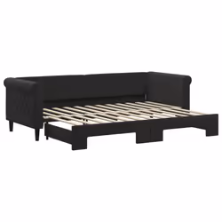 VidaXL 3197786, lit sofa, Noir, mousse, Métal, Polyester, Bois, 2190 mm, 1000 mm