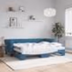 vidaXL Lit de jour avec lit gigogne et matelas bleu 80x200 cm velours - 180 x 200 cm