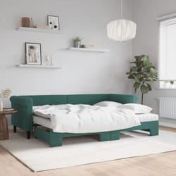 Vidaxl - Lit De Jour Avec Gigogne Et Matelas Vert Foncé 80x200cm Velours