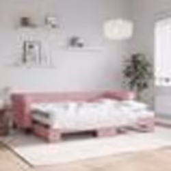 vidaXL Lit de jour avec lit gigogne et matelas rose 80x200 cm velours - 180 x 200 cm