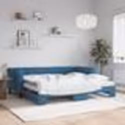 vidaXL Lit de jour avec lit gigogne et matelas bleu 90x200 cm velours - 90 x 200 cm
