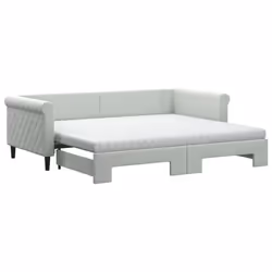 VidaXL 3197795, lit sofa, Gris, mousse, Métal, Polyester, Bois, 2290 mm, 1000 mm