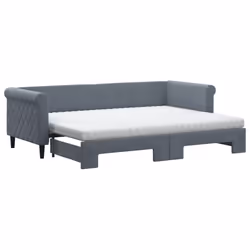 VidaXL 3197796, lit sofa, Gris, mousse, Métal, Polyester, Bois, 2290 mm, 1000 mm