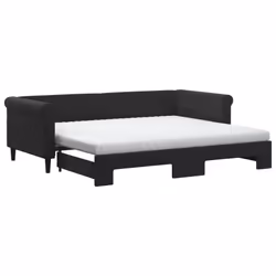 VidaXL 3197799, lit sofa, Noir, mousse, Métal, Polyester, Bois, 2290 mm, 1000 mm