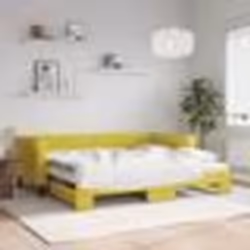 vidaXL Lit de jour avec gigogne et matelas jaune 90x200 cm velours - 90 x 200 cm