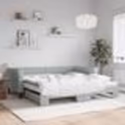 vidaXL Lit de jour et gigogne et matelas gris clair 100x200 cm velours - 100 x 200 cm