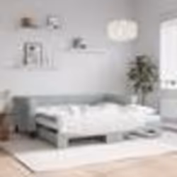 vidaXL Lit de jour avec gigogne et matelas gris clair 90x190cm velours - 180 x 200 cm