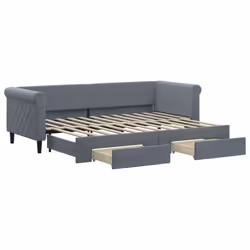 VidaXL 3197813, lit sofa, Gris, mousse, Métal, Polyester, Bois, 2290 mm, 900 mm