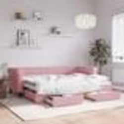 vidaXL Lit de jour avec gigogne et tiroirs sans matelas rose 80x200 cm - 80 x 200 cm