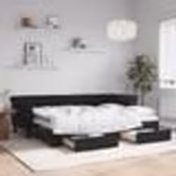 vidaXL Lit de jour avec gigogne et tiroirs sans matelas noir 80x200 cm - 80 x 200 cm