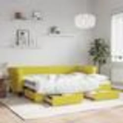 vidaXL Lit de jour avec gigogne et tiroirs jaune 80x200 cm velours - 80 x 200 cm