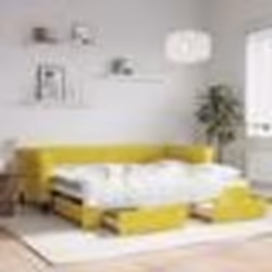 vidaXL Lit de jour avec gigogne et tiroirs jaune 90x200 cm velours - 90 x 200 cm