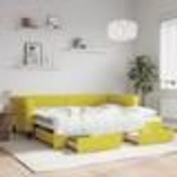 vidaXL Lit de jour avec gigogne et tiroirs jaune 90x200 cm velours - 90 x 200 cm