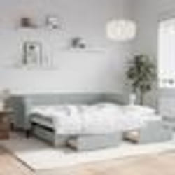 vidaXL Lit de jour avec gigogne et tiroirs sans matelas 100x200 cm - 100 x 200 cm