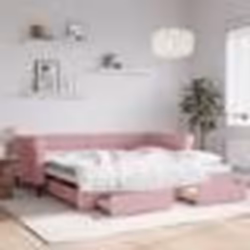 vidaXL Lit de jour avec gigogne et tiroirs rose 100x200 cm velours 3197829