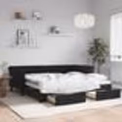 vidaXL Lit de jour avec gigogne et tiroirs noir 90x190 cm velours - 90 x 190 cm