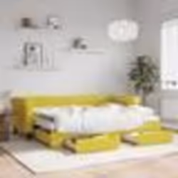 vidaXL Lit de jour avec gigogne et tiroirs jaune 80x200 cm velours - 80 x 200 cm