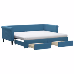 VidaXL 3197842, lit sofa, Bleu, mousse, Métal, Polyester, Bois, 2290 mm, 1000 mm