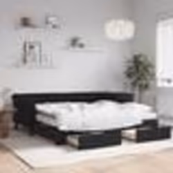 vidaXL Lit de jour avec gigogne et tiroirs noir 90x190 cm velours - 90 x 190 cm
