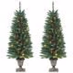 vidaXL Sapins de Noël artificiels 2 pcs 100 LED vert 120 cm