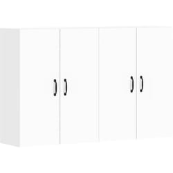 vidaXL Armoires murales 2 pcs blanc bois d'ingénierie