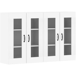 vidaXL Armoires murales 2 pcs blanc bois d'ingénierie