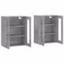 vidaXL Armoires murales 2 pcs gris béton bois d'ingénierie