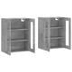 vidaXL Armoires murales 2 pcs gris béton bois d'ingénierie