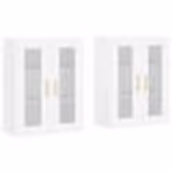 vidaXL Armoires murales 2 pcs blanc bois d'ingénierie