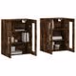 vidaXL Armoires murales 2 pcs chêne fumé bois d'ingénierie